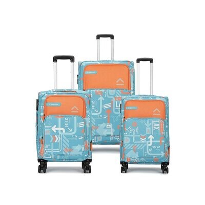 Packers Trolley Bag Set of 3 (S+M+L) | Polyester Eco-Soft Printed Luggage | Cabin &amp; Check-in Luggage | Combination Lock | 8 Wheel Suitcase for Men &amp; Women