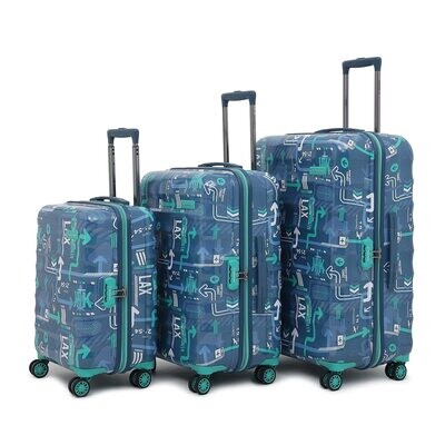 Packers Trolley Bag Set of 3 (S+M+L) | Hardsided Polycarbonate Printed Cabin &amp; Check-in Luggage |Combination Lock| 8 wheel Trolley Bag | Suitcase for Men &amp; Women