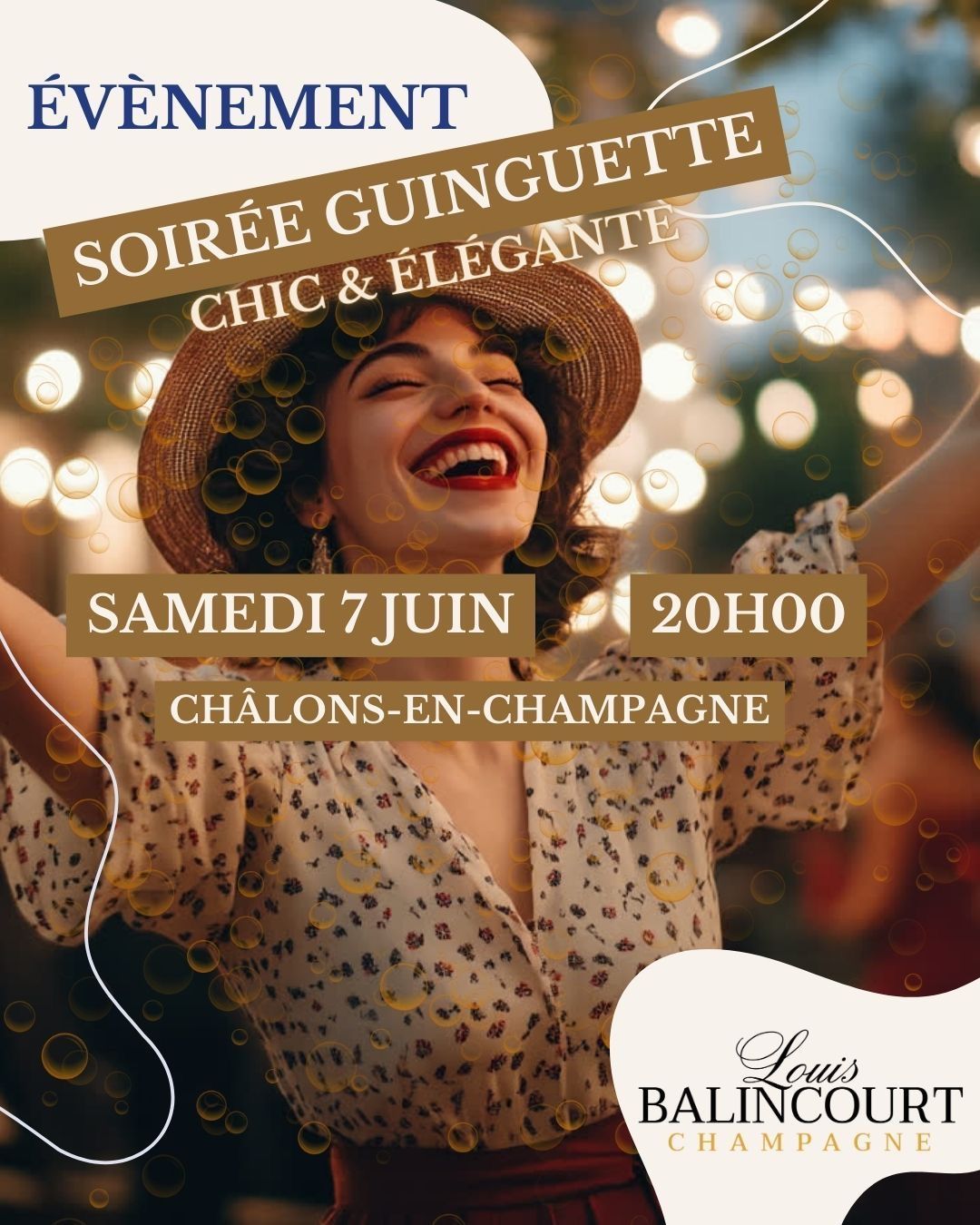 Réservation SOIREE GUINGUETTE (AVEC Restauration) -  7 JUIN 2025