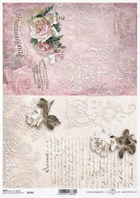 Rosen Dekore Inschriften Retro-Motiven