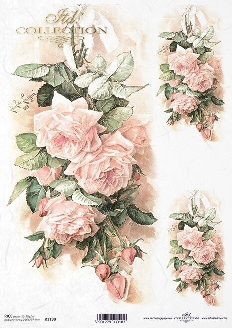 Produktfoto . Rosensträußen große. Reispapier A4 von ITD Collection