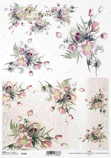 Feldblumen Reispapier A4 von Itd Collection