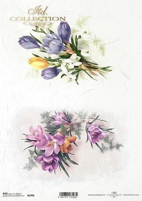 Frühlingsblumen Reispapier A4 von Itd Collection