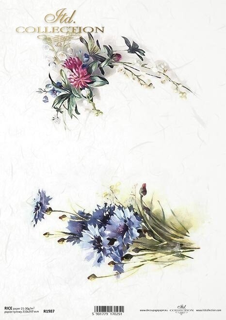 Feldblumen Reispapier A4 von Itd Collection