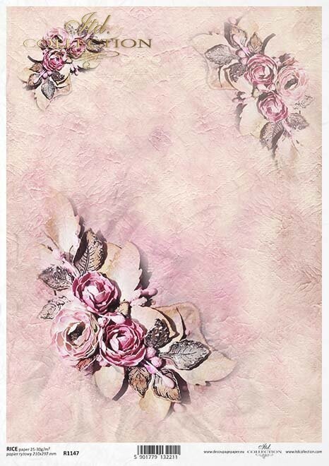 Papierblumen Struktur Hintergrund  Reispapier A4 von ITD Collection