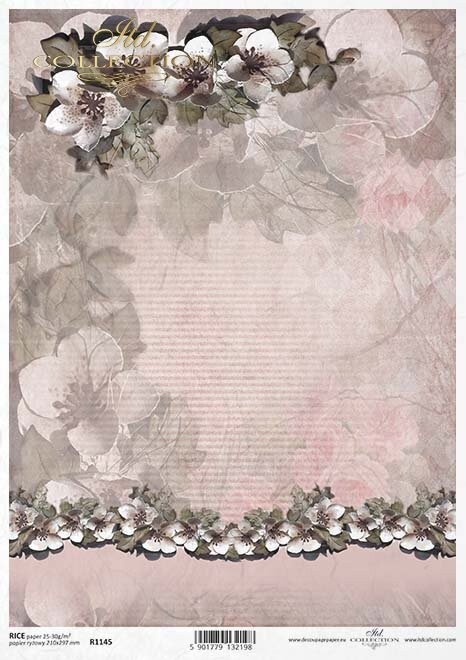 Papierblumen, Hintergrund Reispapier A4 von ITD Collection 