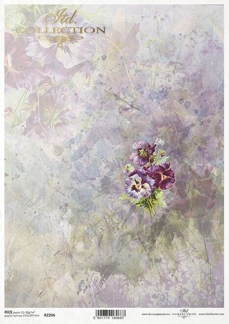 Stiefmütterchen, Aquarell  Reispapier A4 von ITD Collection 