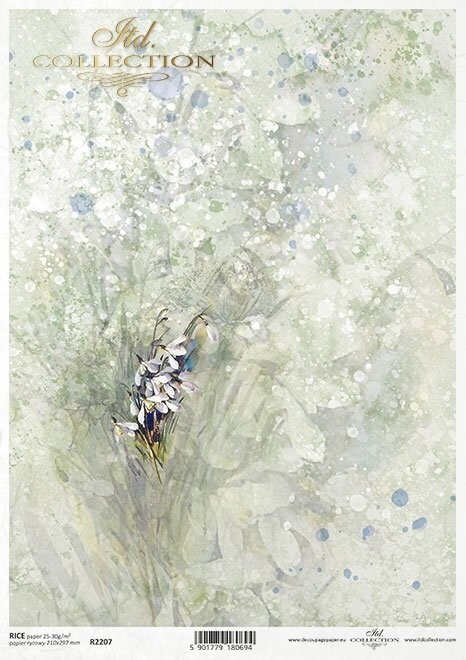 Frühlingsblumen, Aquarell   Reispapier A4 von ITD Collection 