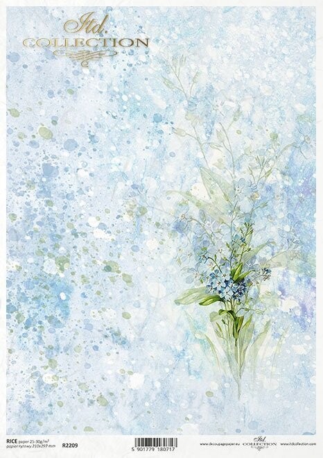 Vergissmeinnicht, Aquarell Reispapier A4 von ITD Collection 