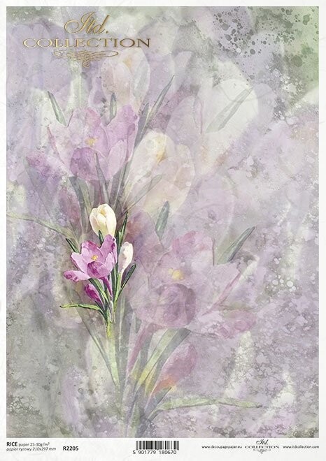 Frühlingsblumen, Aquarell Reispapier A4 von ITD Collection 