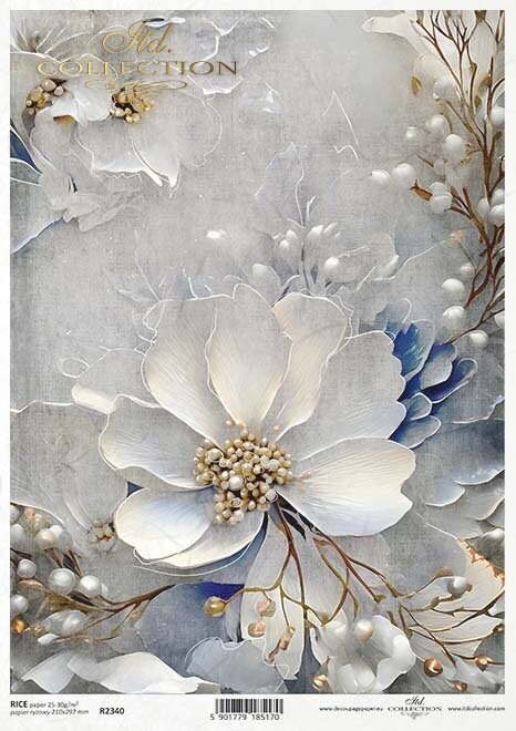 Winterblumen Reispapier A4 von ITD Collection
