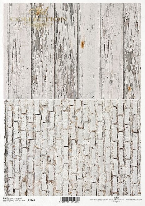 Bretter, Ziegelwand  Reispapier A4 von ITD Collection