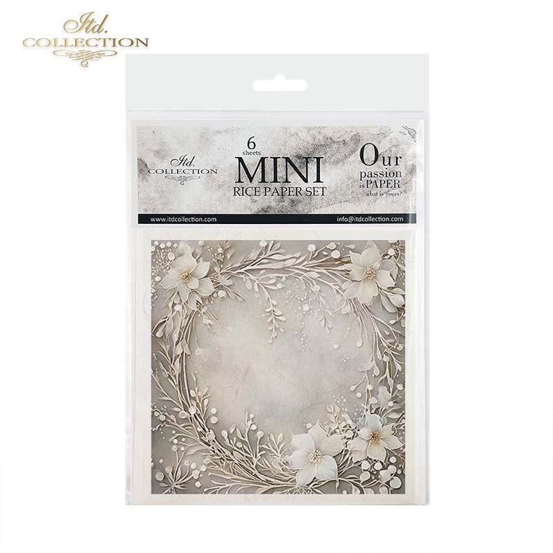 Winterkränze Mini Reispapier- Set von ITD Collection