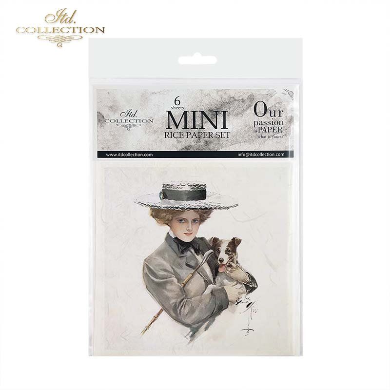 Frauen mit Hund Mini Reispapier Set von ITD Collection