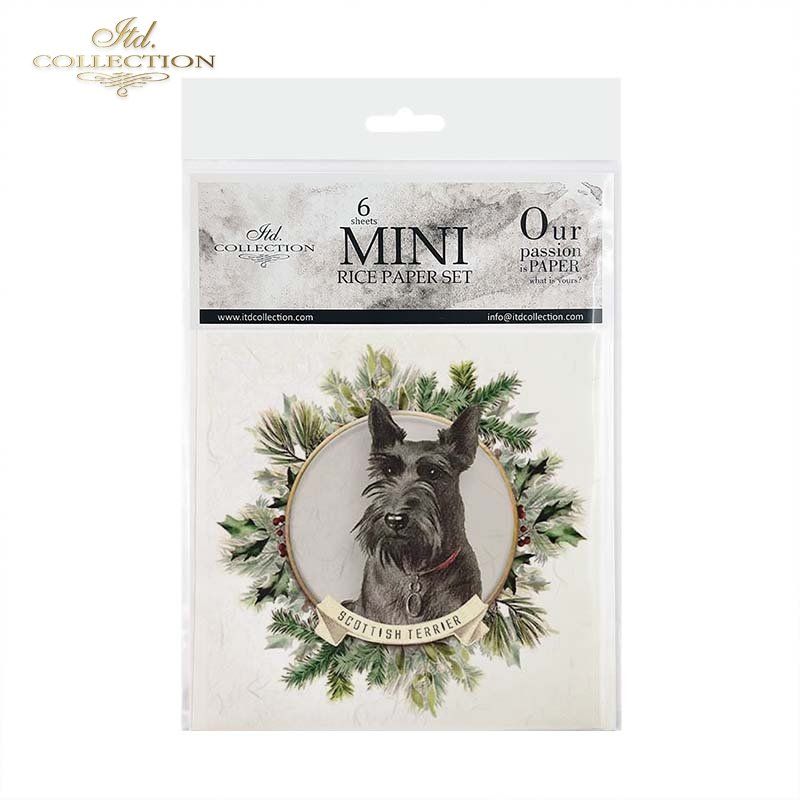 Hunde Kränze  Mini Reispapier-Set ITD Collection