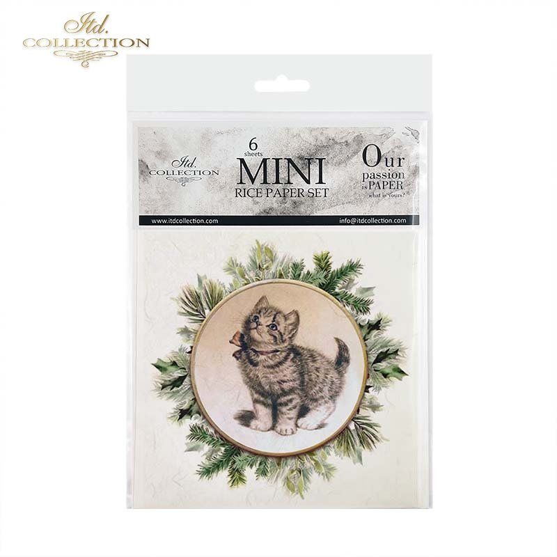 Katzen Kränzen Mini Reispapier-Set ITD Collection/ITD