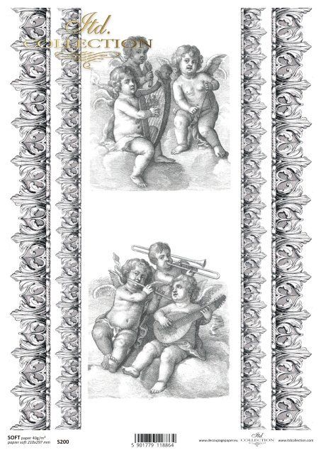 Putten Ornamente Barock Schwarz-weiß