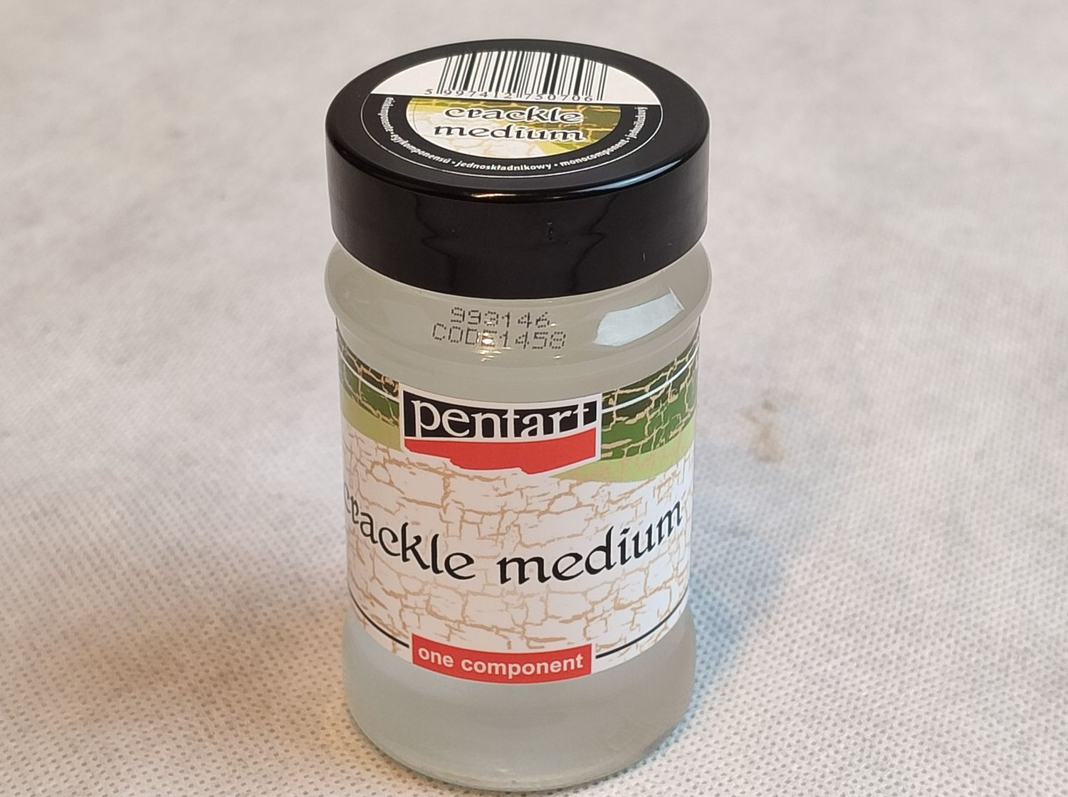 Produktfoto. Crackle Medium Pentart. Einkomponenten Krakelierlack. 100ml