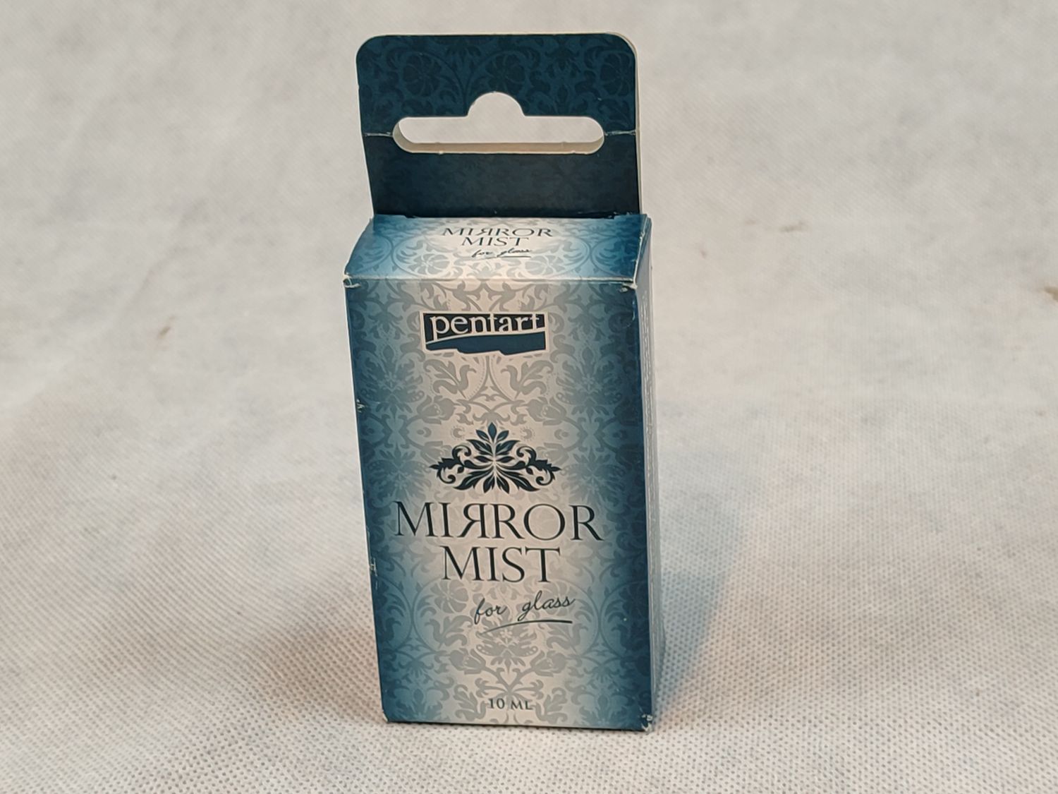 Produktfoto.Produkt in der Verpackung.Spiegeleffekt-Sprühfarbe für Glas.Pentart Mirror mist 