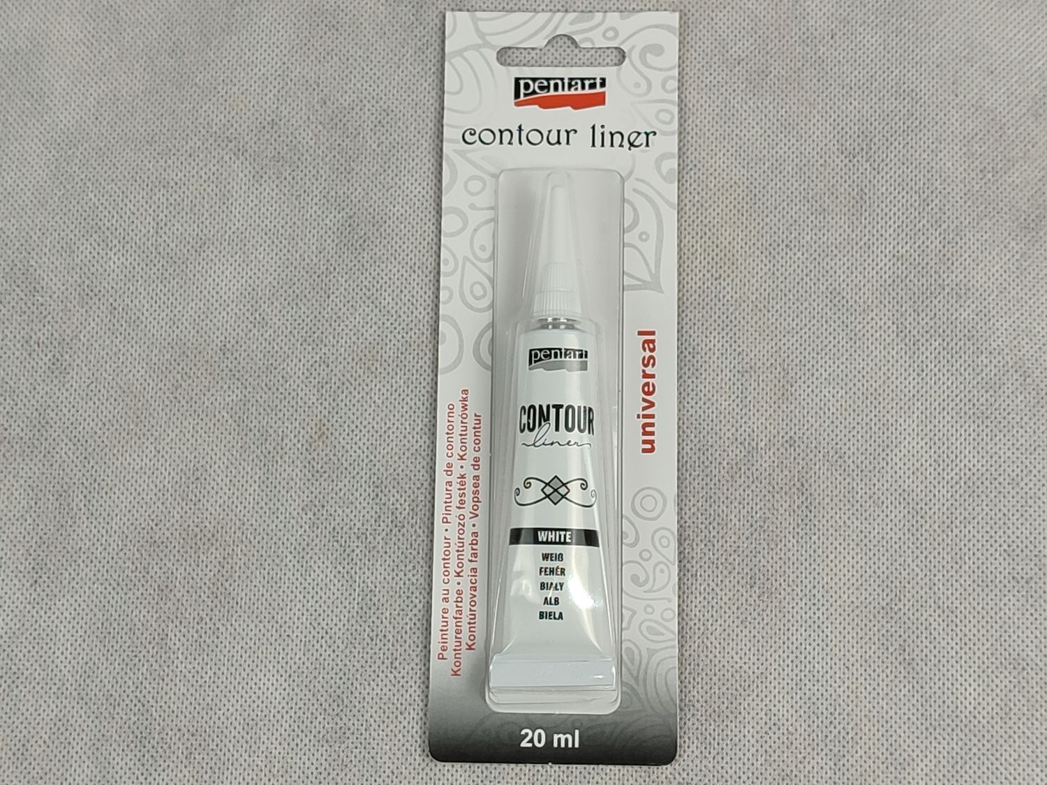 Foto des Produktes. Konturenfarbe Contour Liner Pentart Weiß 20 ml