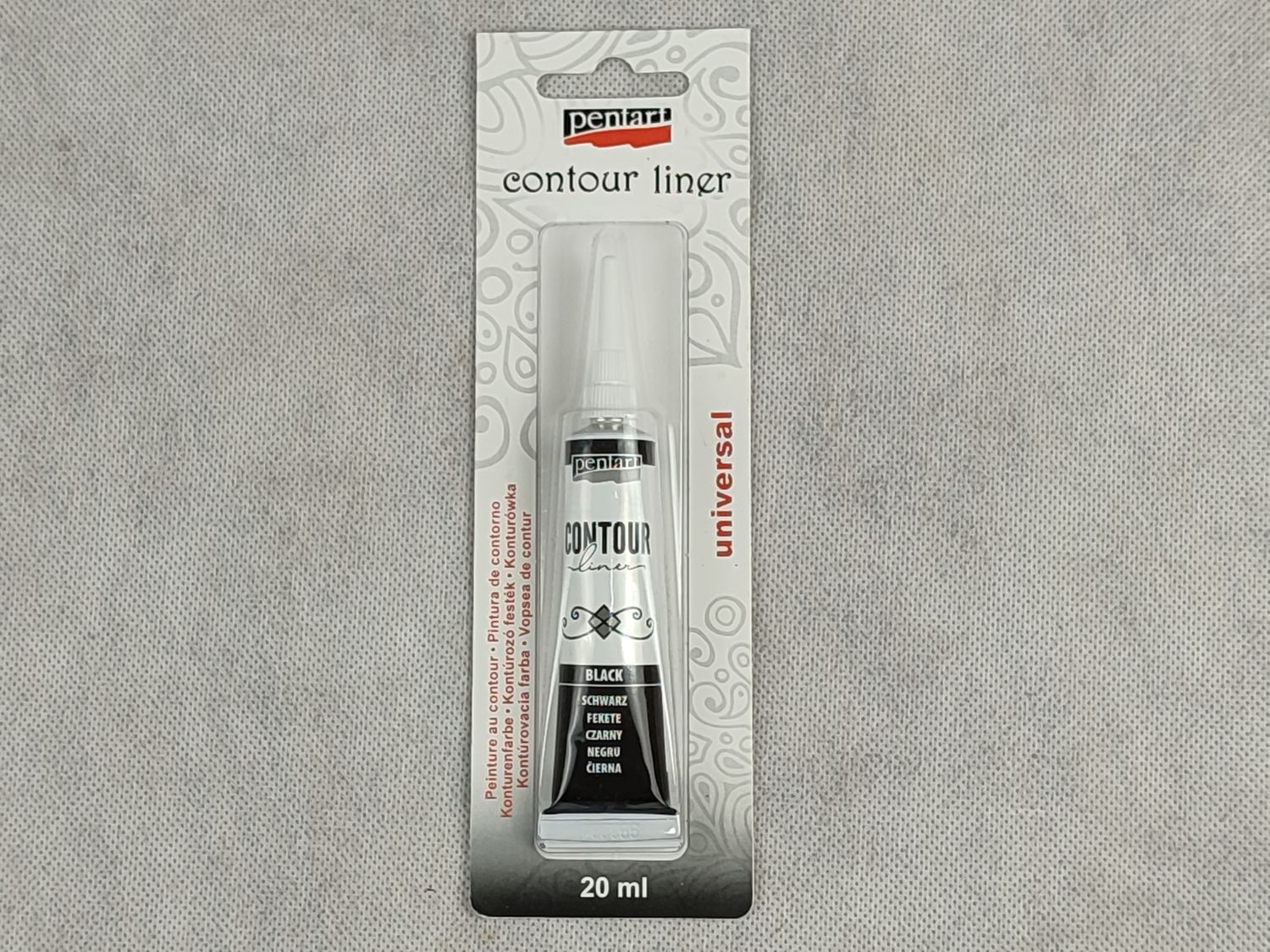 Produktfoto .Konturenfarbe Contour Liner Pentart schwarz 20ml