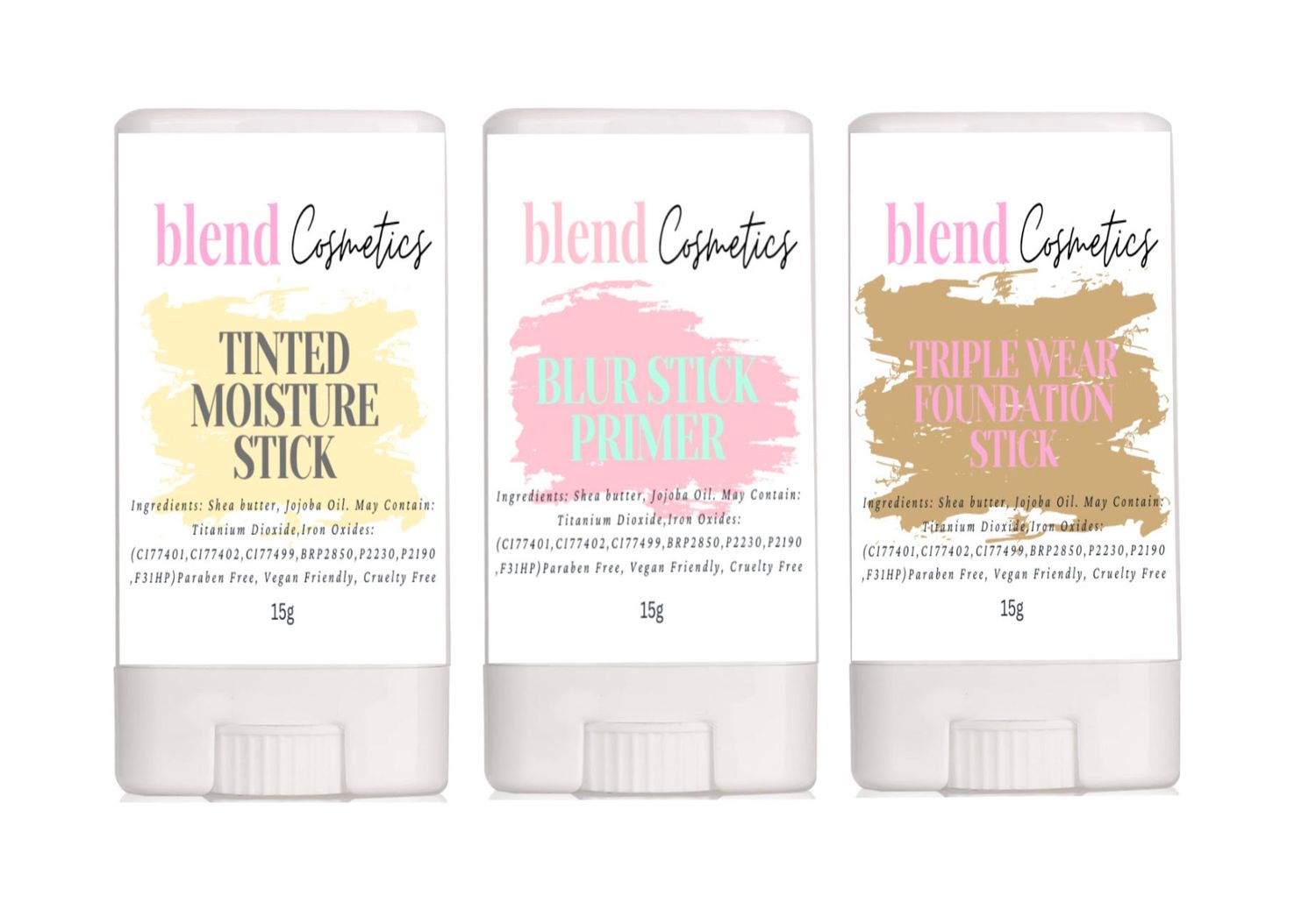Triple Wear Foundation, Tinted Moisture Stick + Blur Stick Primer 45g
