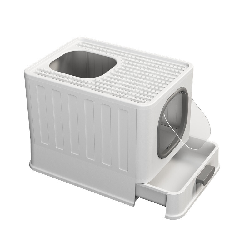 Top Entry Enclosed Cat Litter Box Odor Control & Privacy Design