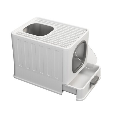 Top Entry Enclosed Cat Litter Box Odor Control & Privacy Design