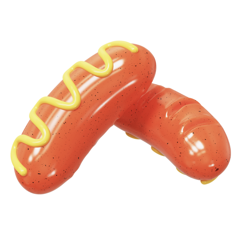 Squeaky Chew Toy Guaranteed Indestructible-Hot-dog