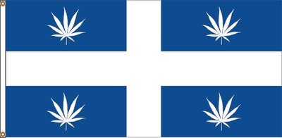 CANNABIS Drapeau BLEU du Québec (36 x 72 pouces) /  CANNABIS Quebec flag (36 x 72 inches)