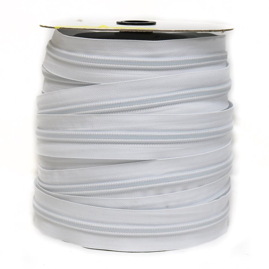 Cresencio Coil Zipper (Rolls only), Size &amp; Color: CRS #10 Coil Zipper Chain WHT-3/4&quot; (100yd)