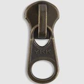 Coil Zipper Sliders, Size: #4.5 YKK Slider Single-Pull Coil Metal Antique Brass