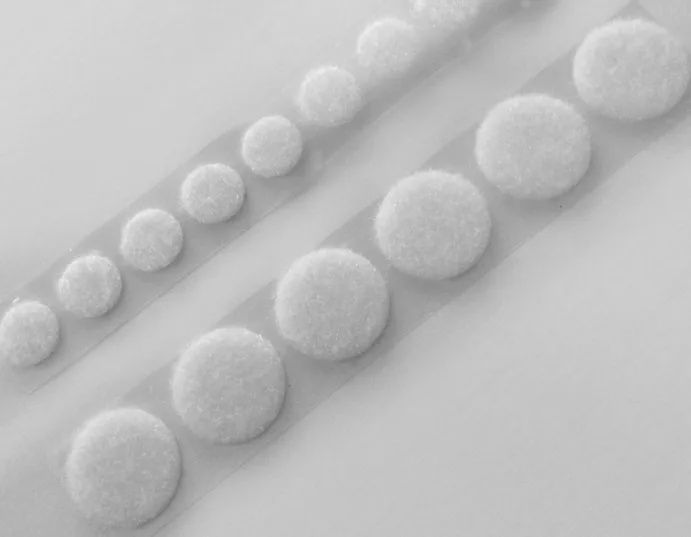 Velcro Hook &amp; Loop Fastener - Pressure Sensitive (PS) Adhesive Backed, Size: 7/8" Loop Coins-Pressure Sensitive-White