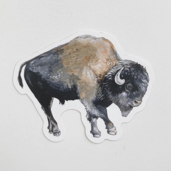 Brown Hump Bison Sticker