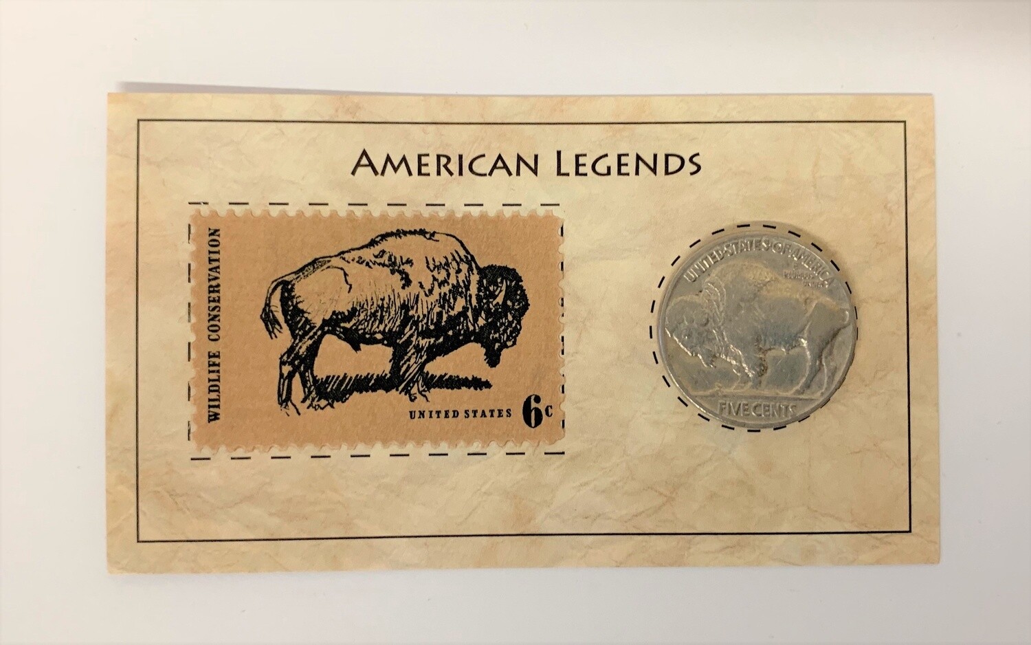 Buffalo Nickel and Stamp Set