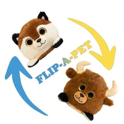 Bison and Wolf Flip-a-Pet