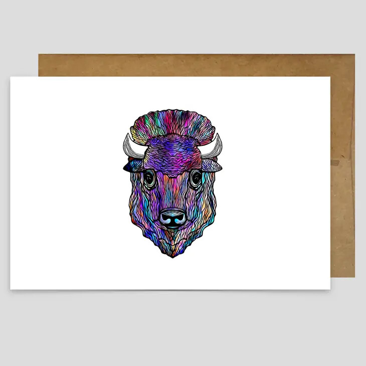 Bright Bison Greeting Card