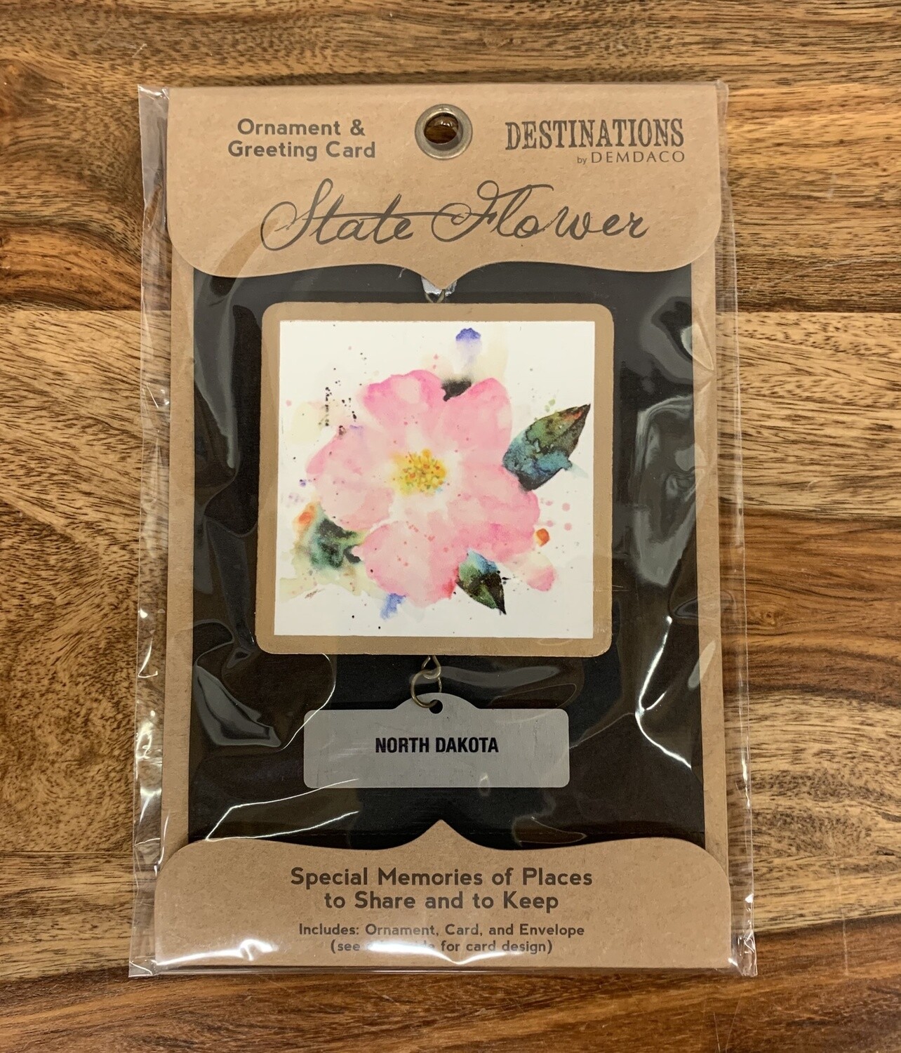 ND Prairie Rose Ornament and Card