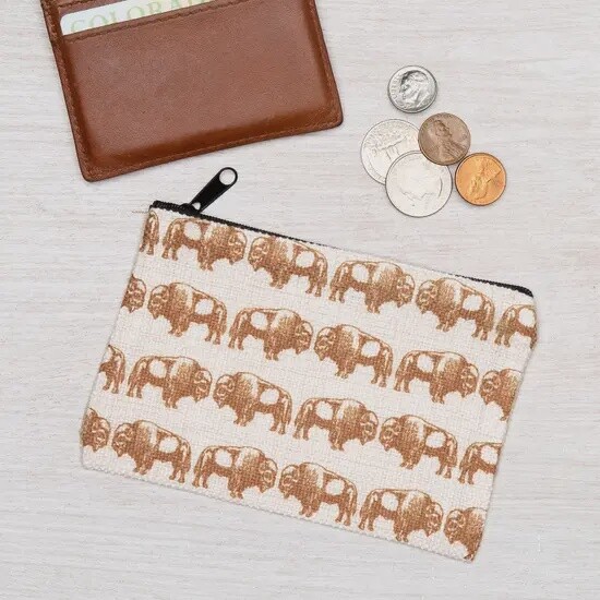 Small Bison Zipper Pouch