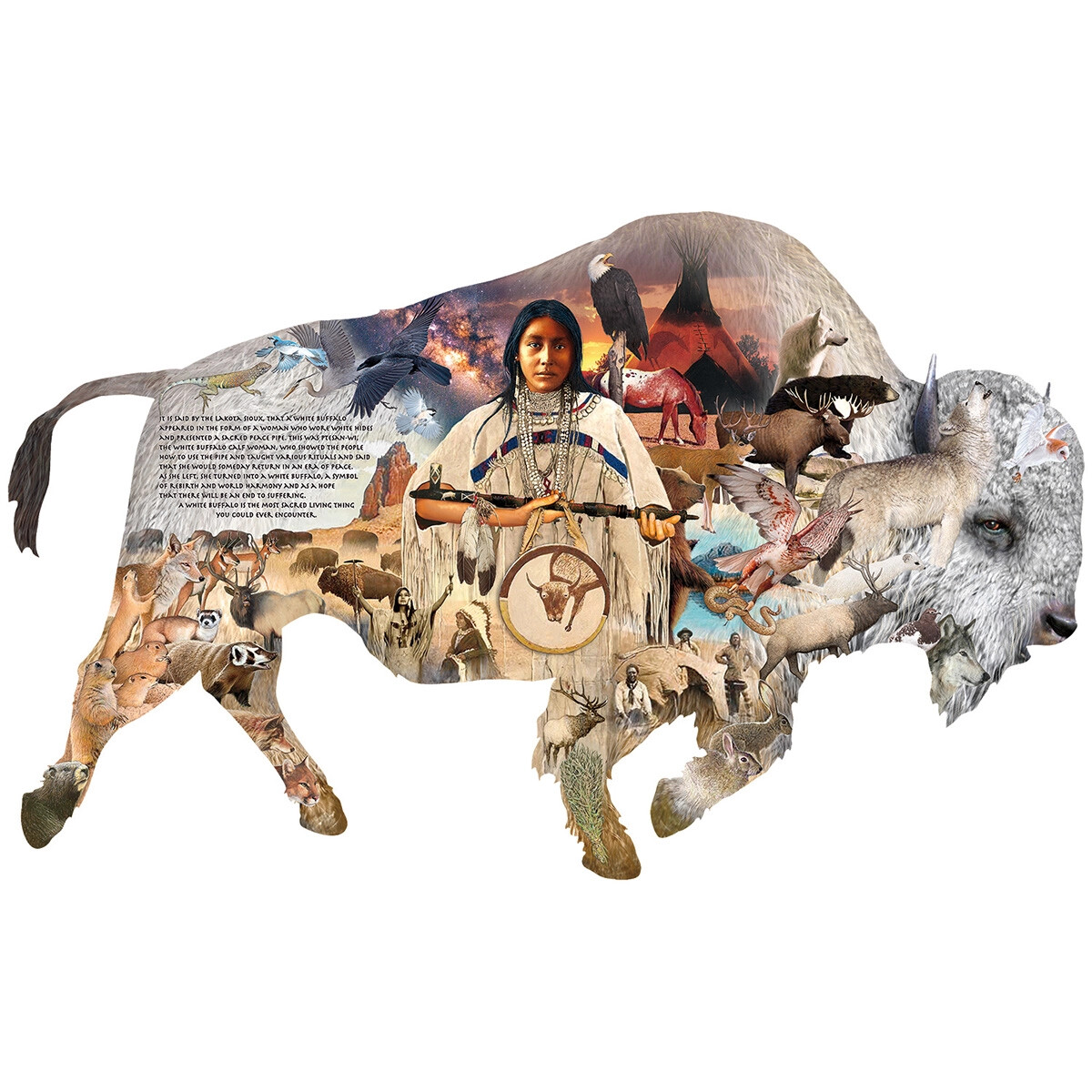 White Buffalo Shape Puzzle