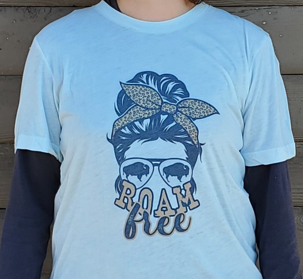 Messy Bun Roam Free Tri Blend T