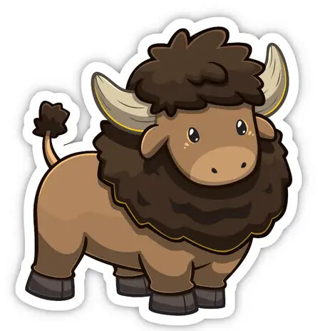 Cute Buffalo Sticker