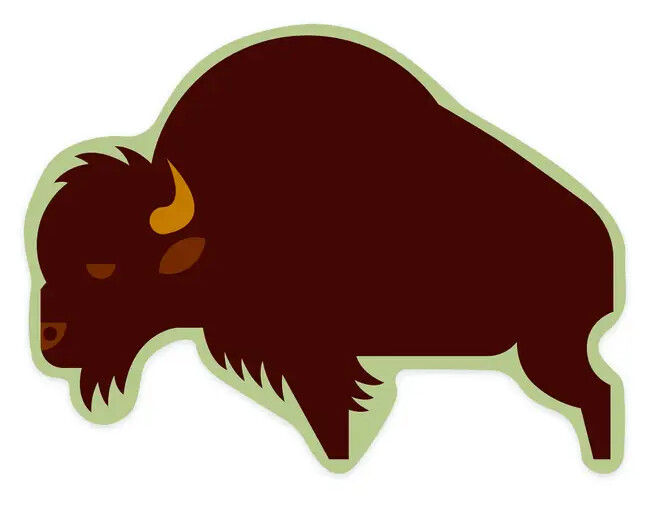 Bison Geometric Sticker