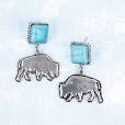 Turquoise Drop Buffalo Earrings
