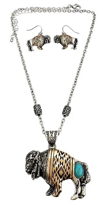 Aztec Buffalo Necklace Set