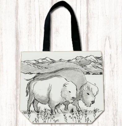 Black and White Buffalo Tote