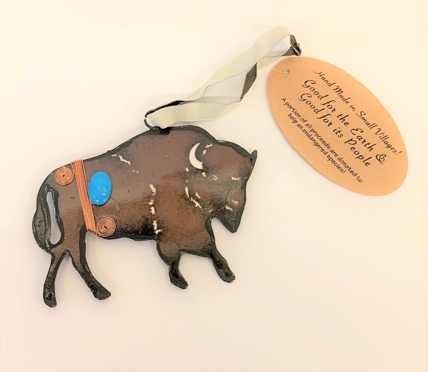 Rustic Buffalo Metal Ornament