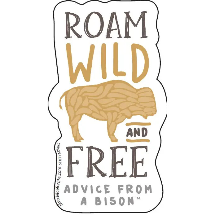 Advice from a Bison Typography Sticker