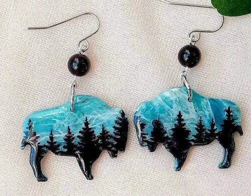 Blue Bison Earrings
