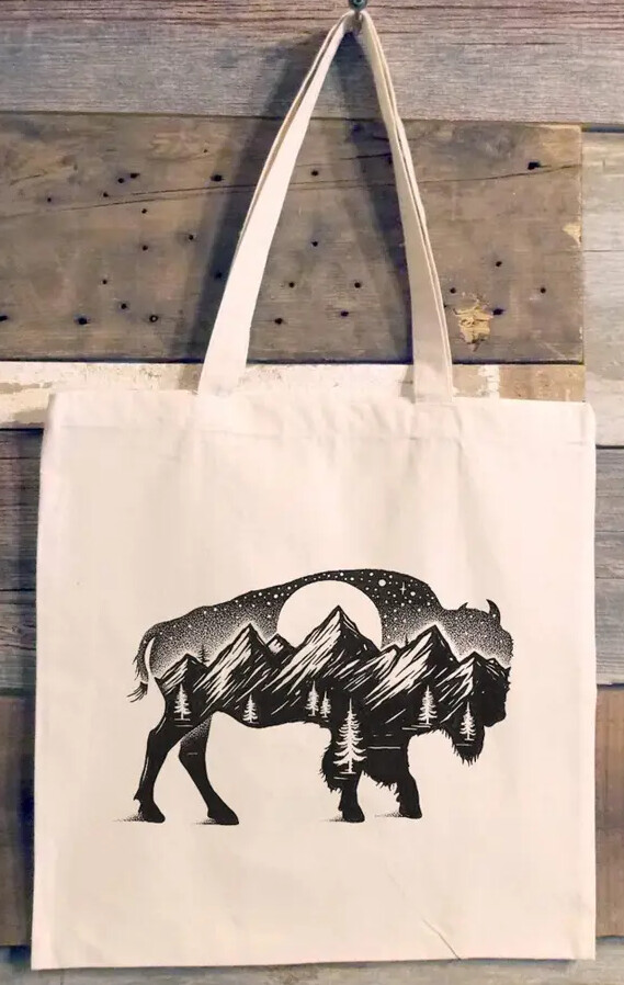 Buffalo and Forest Tote Bag